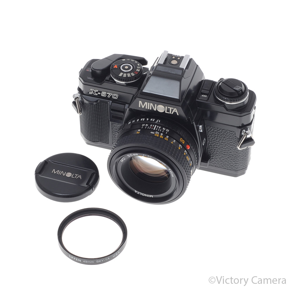Minolta X-570 Black SLR Film Camera 50mm f1.7 Lens [EXC+] image 5