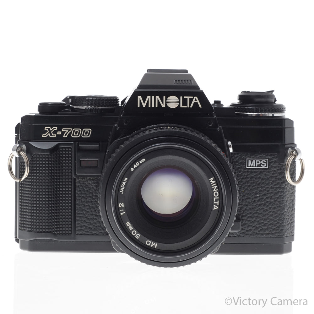 Minolta X-700 X700 Black 35mm SLR Film Camera w/ 50mm f2 Lens [EXC+] - Victory Camera
