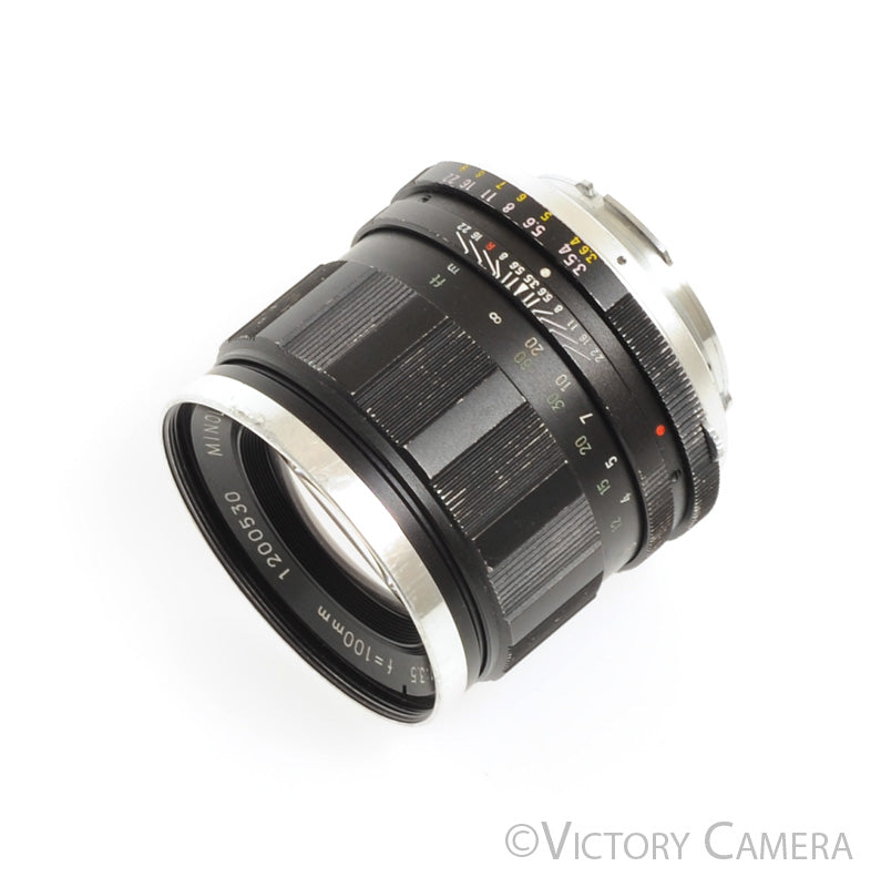 Minolta Tele Rokkor-QE 100mm f3.5 Telephoto Prime Lens [BAR] - Victory Camera