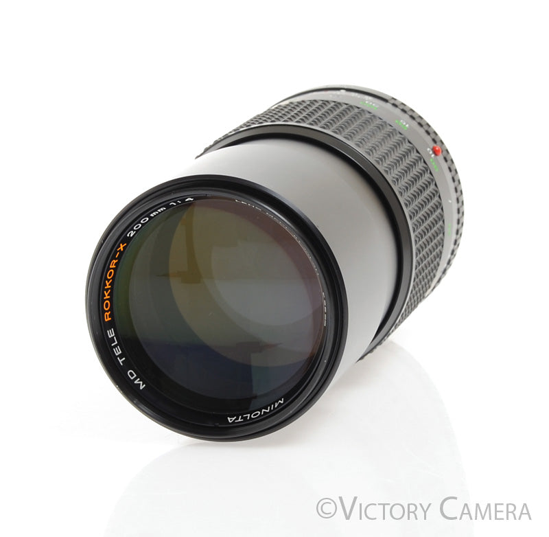 Minolta MC 200mm f4.5 Tele Rokkor-X Telephoto Manual Focus Prime Lens -Clean- - Victory Camera