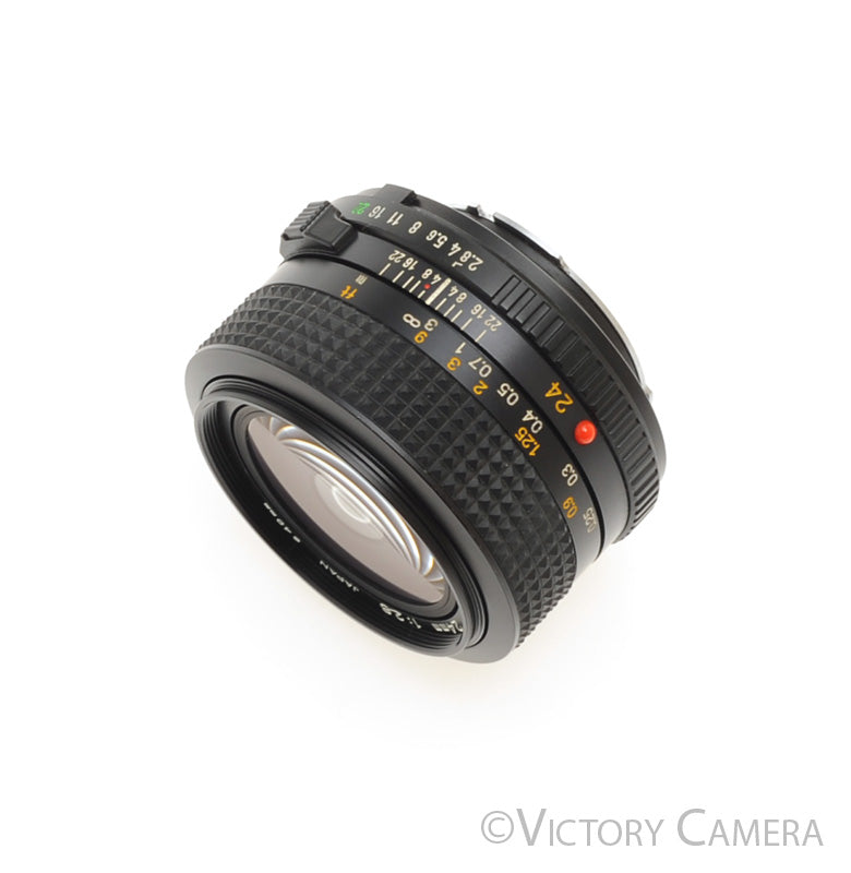Minolta MD 24mm f2.8 Wide Angle Prime Lens w/ Shade [EXC+] - Victory Camera
