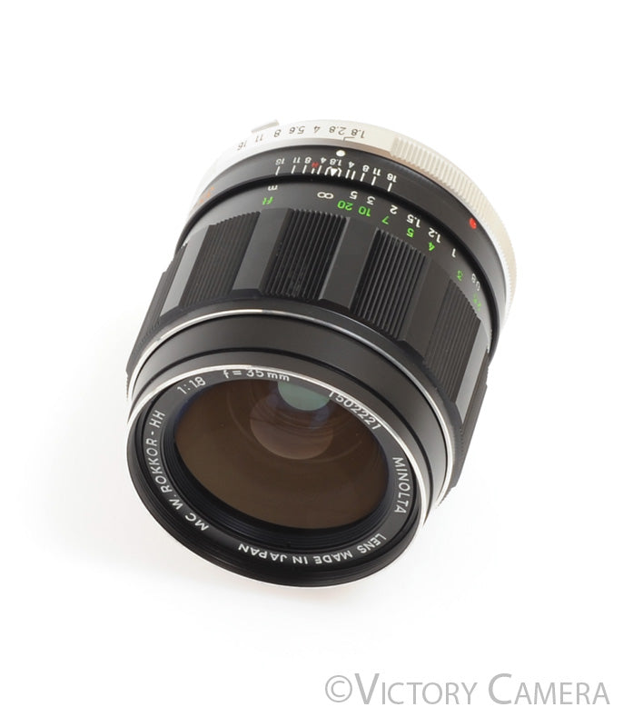 Minolta Rare MC W.Rokkor-HH 35mm f1.8 FAST Wide Angle Lens [EXC+] - Victory Camera