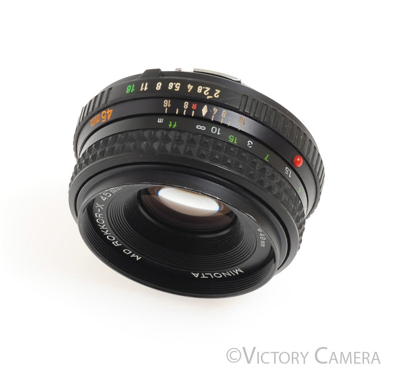 Minolta MD Rokkor-X 45mm f2 Manual Focus Pancake Prime Lens [EXC+] - Victory Camera
