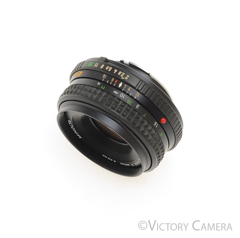 Minolta MD Rokkor-X 45mm f2 Manual Focus Pancake Prime Lens  [EXC-] - Victory Camera