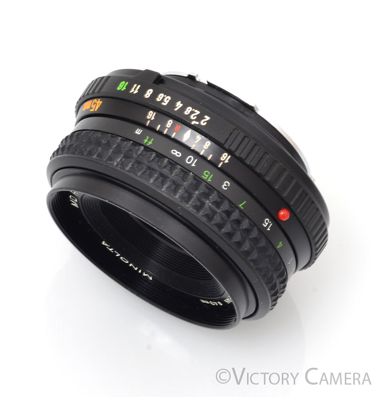 Minolta MD Rokkor-X 45mm f2 Manual Focus Pancake Prime Lens [EXC+] - Victory Camera