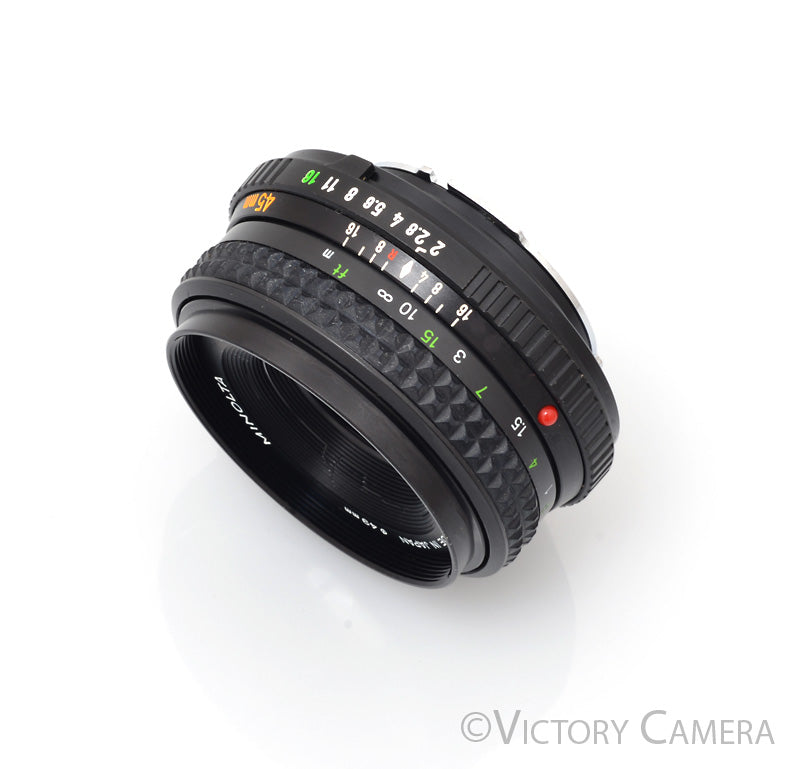 Minolta MD Rokkor-X 45mm f2 Manual Focus Pancake Prime Lens [EXC-] - Victory Camera