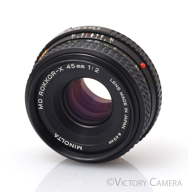 Minolta MD Rokkor-X 45mm f2 Manual Focus Pancake Prime Lens [EXC+] - Victory Camera