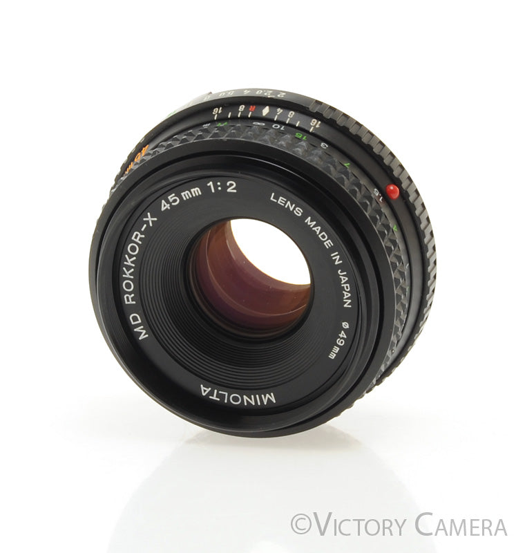 Minolta MD Rokkor-X 45mm f2 Manual Focus Pancake Prime Lens [EXC+] - Victory Camera