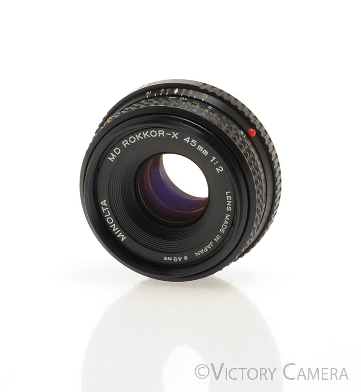 Minolta MD Rokkor-X 45mm f2 Manual Focus Pancake Prime Lens  [EXC-] - Victory Camera