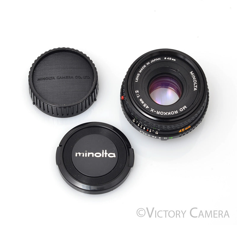 Minolta MD Rokkor-X 45mm f2 Manual Focus Pancake Prime Lens [EXC-] - Victory Camera