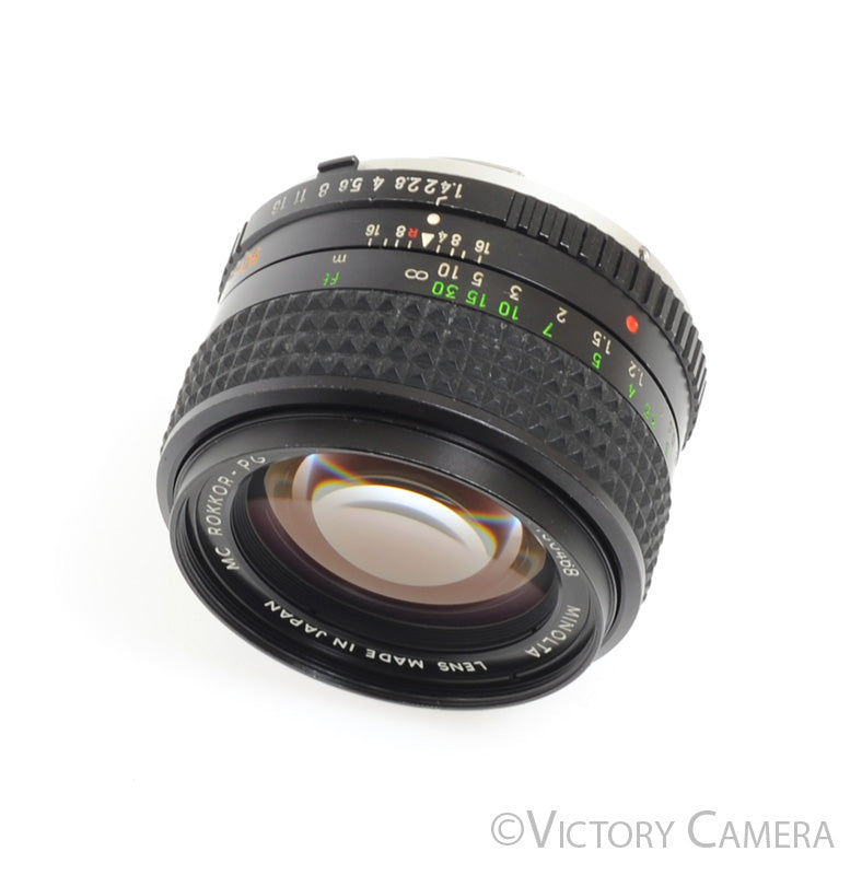 Minolta MD MC Rokkor-PG 50mm f1.4 Prime Lens -Clean Glass- - Victory Camera