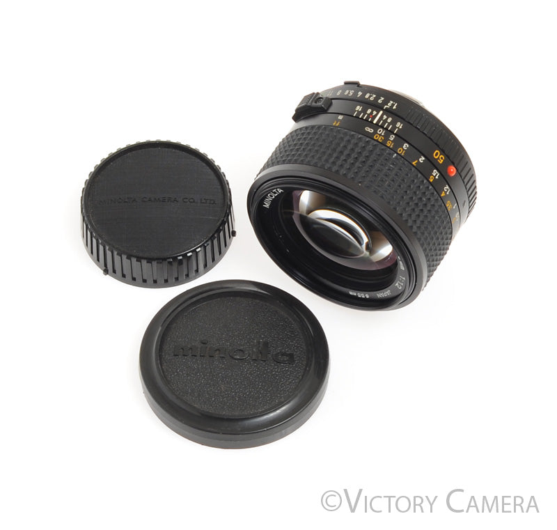 Minolta MD 50mm f1.2 FAST Manual Focus Prime Lens -Clean- - Victory Camera