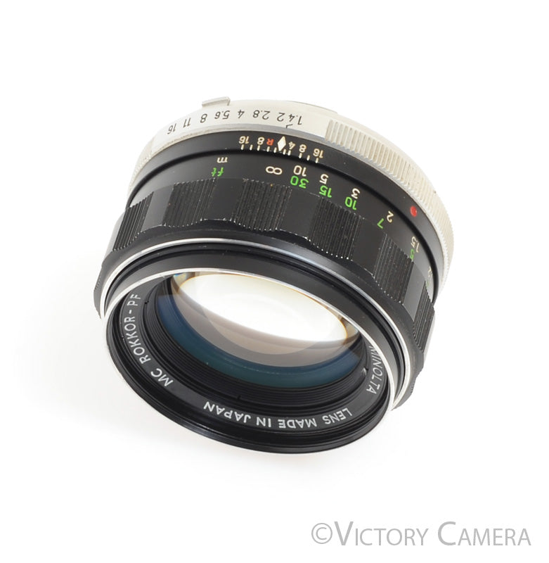 ミノルタ MINOLTA MC ROKKOR-PF 50mm 1.7 【個性派レンズ】 ミノルタ minolta SR505 ｼﾙﾊﾞｰ ⁄ MC ROKKOR-PF 50mm f⁄1.7 美品
