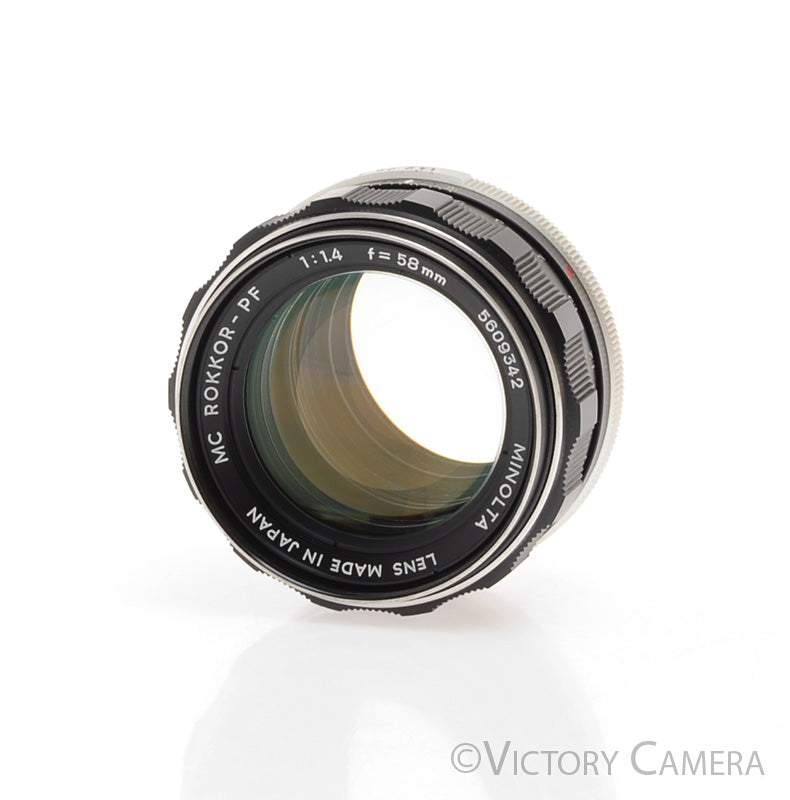 Minolta Rokkor-PF MC 58mm f1.4 Prime Lens [EXC] - Victory Camera