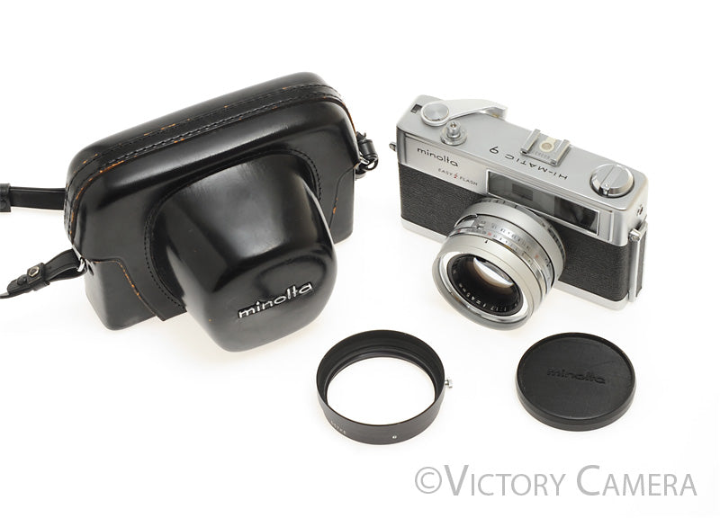 Minolta Hi-Matic 9 Chrome 35mm Rangefinder Camera w/ 45mm f1.7 Lens [EXC] - Victory Camera