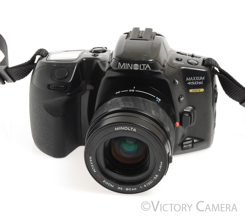 Minolta Maxxum 450si Date 35mm Film Camera w/ 35-80mm Zoom Lens -Clean- - Victory Camera