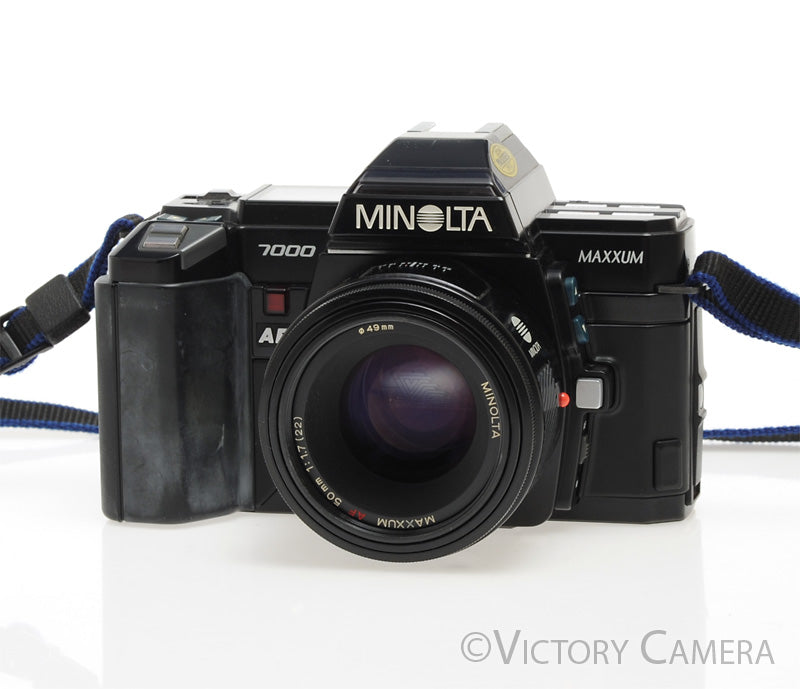 Minolta Maxxum 7000 35mm Film Camera with 50mm f1.7 Prime Lens & Case [EXC-] - Victory Camera