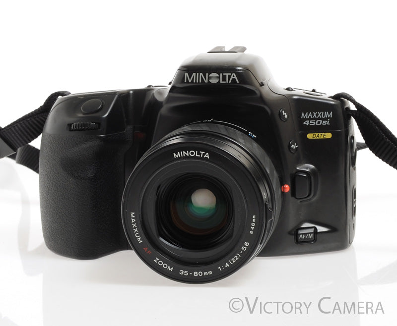 Minolta Maxxum 450si Date 35mm Film Camera w/ 35-80mm Zoom Lens -Clean- - Victory Camera