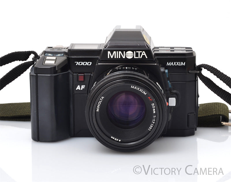 Minolta Maxxum 7000 35mm Film Camera with 50mm f1.7 Prime Lens & Case  [EXC-] - Victory Camera