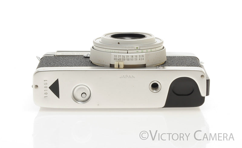 Minolta Minoltina-P Chrome 35mm Film Camera w/ 38mm f2.8 Lens + Case [EXC+] - Victory Camera