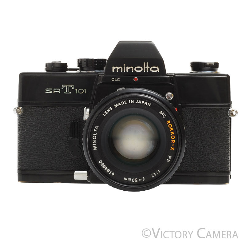 Minolta SRT101 SRT 101 Black 35mm Camera with 50mm F1.7 Lens [EXC] image 2