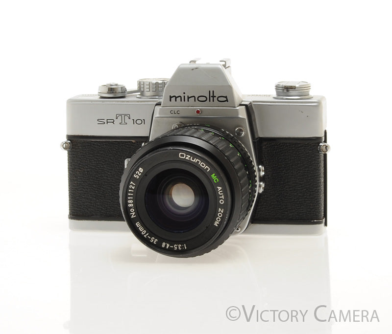 Minolta SRT 101 Chrome 35mm Camera w/ 35-70mm Lens -New Seals- [EXC] - Victory Camera