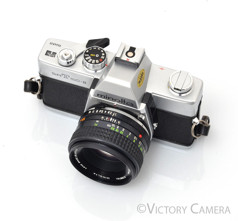 Minolta SRT SC-II Chrome 35mm Camera w/ 50mm f1.7 Lens  [EXC-]