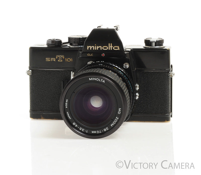 Minolta SRT101 SRT 101 Black 35mm Camera w/ 28-70mm Zoom Lens -New Seals- [EX] - Victory Camera