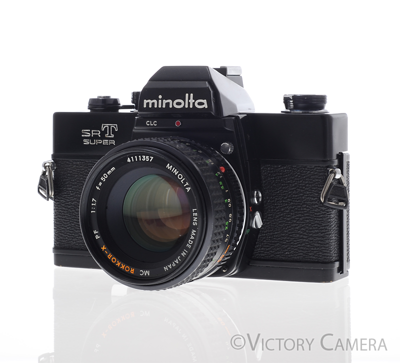 Minolta SRT Super Black 35mm Camera w/ 50mm F1.7 Lens [EXC] - Victory Camera