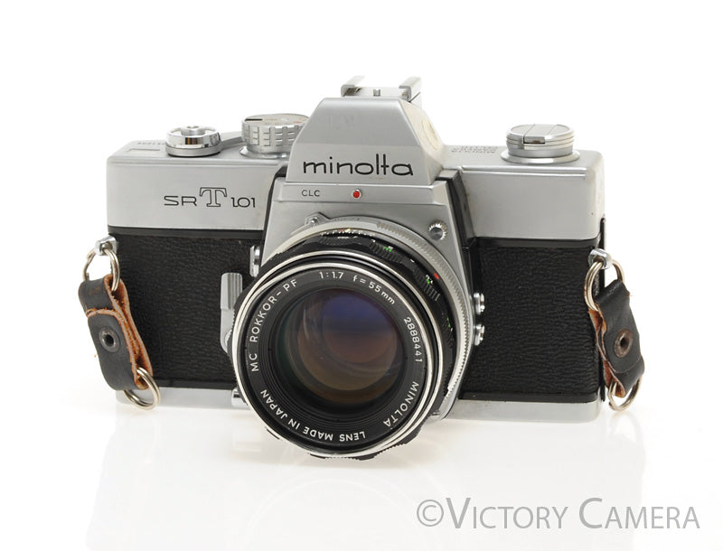 Minolta SRT 101 Chrome 35mm Camera w/ 55mm f1.7 Lens -New Seals- [EXC] - Victory Camera