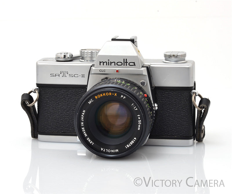 Minolta SRT SC-II Chrome 35mm Camera w/ 50mm f1.7 Lens  [EXC-]