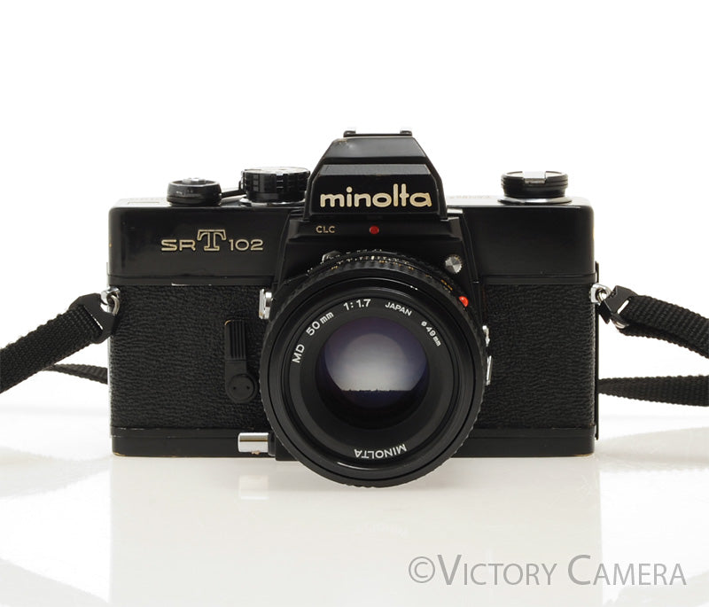 Minolta SRT 102 SRT 102 Black 35mm Camera w/ 50mm F1.7 Lens [EXC]