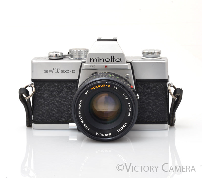 Minolta SRT SC-II Chrome 35mm Camera w/ 50mm f1.7 Lens  [EXC-]