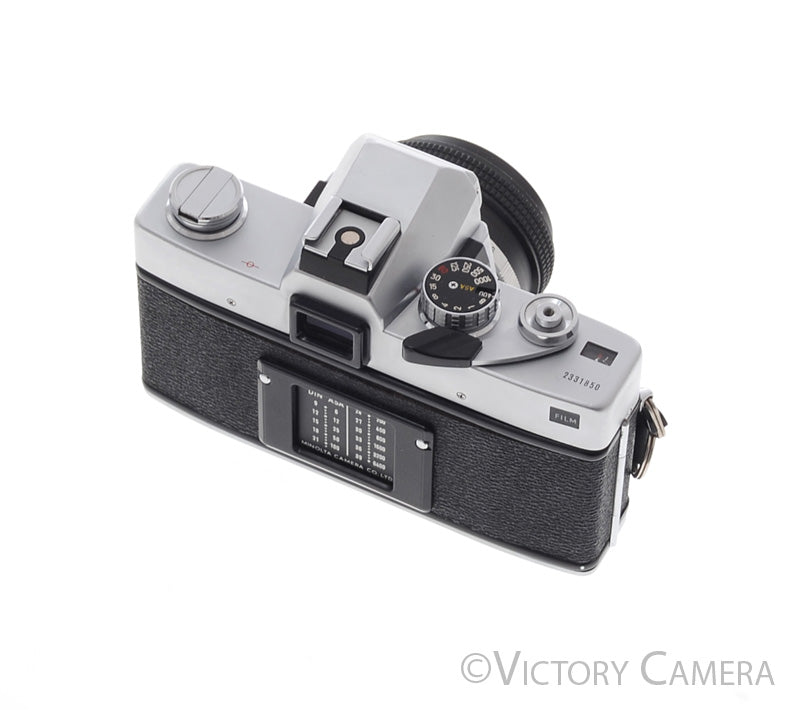 Minolta SRT 202 Chrome 35mm Camera w/ 50mm f1.9 Lens -New Seals-  [EXC] - Victory Camera