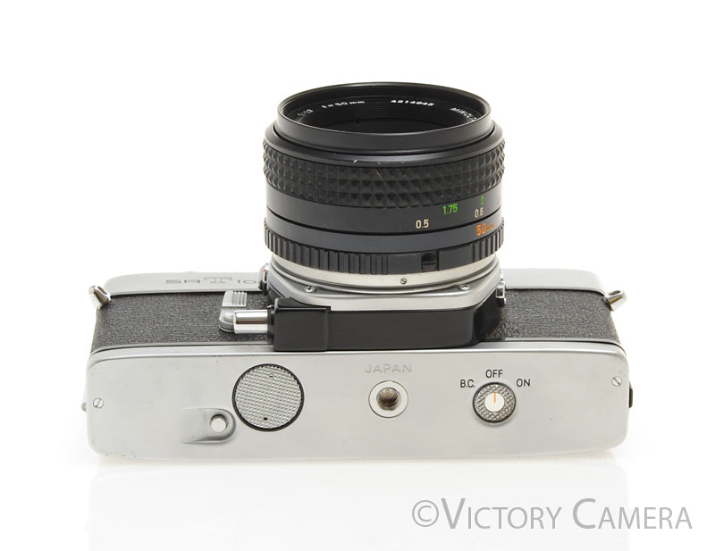 Minolta SRT101 Chrome 35mm Camera with 50mm F1.7 Lens -New Seals- [EXC]