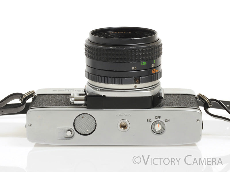 Minolta SRT102 SRT 102 Chrome 35mm Camera w/ 50mm F1.7 Lens -New Seals [EXC] - Victory Camera