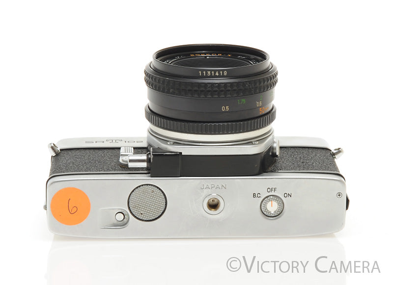 Minolta SRT 102 Chrome 35mm Camera w/ 50mm f2 Lens -New Seals-  [EXC] - Victory Camera