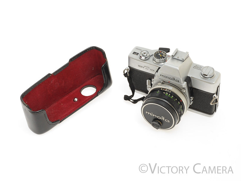 Minolta SRT101 SRT 101 Chrome 35mm Camera with 55mm F1.7 Lens [EXC-] - Victory Camera