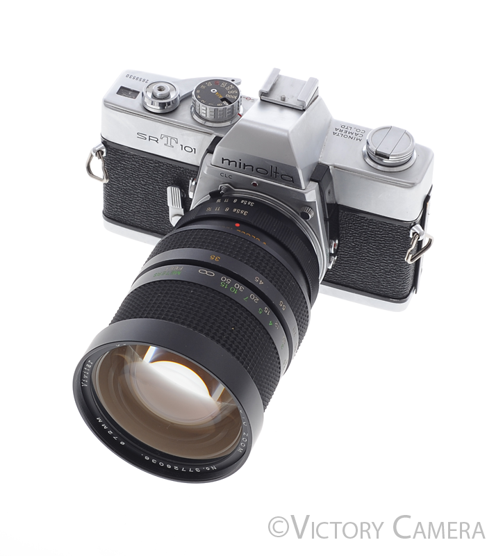 Minolta SRT101 SRT 101 Chrome 35mm Camera w/ 35-105mm Zoom Lens [EXC-] - Victory Camera