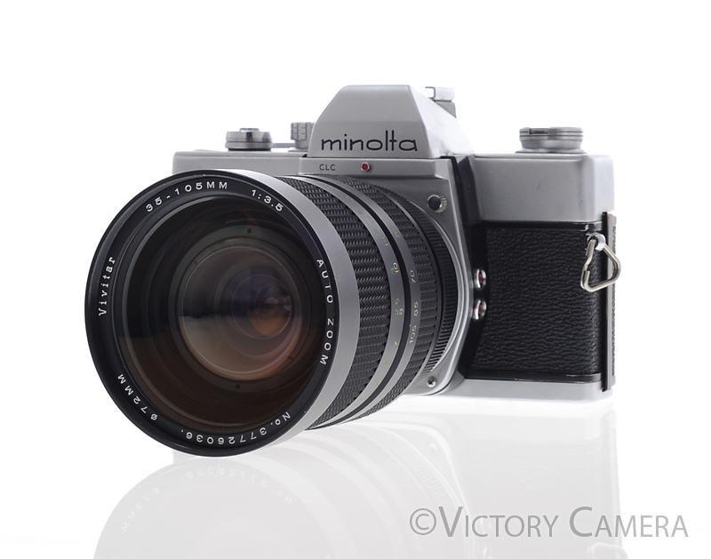 Minolta SRT101 SRT 101 Chrome 35mm Camera w/ 35-105mm Zoom Lens [EXC-] - Victory Camera