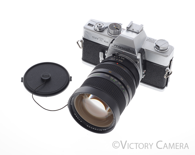 Minolta SRT101 SRT 101 Chrome 35mm Camera w/ 35-105mm Zoom Lens [EXC-] - Victory Camera
