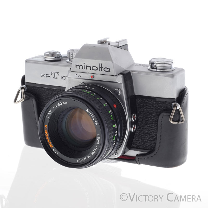 Minolta SRT101 SRT 101 Chrome 35mm Camera with 50mm F1.7 Lens [EXC] - Victory Camera