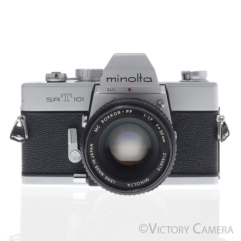 Minolta SRT101 SRT 101 Chrome 35mm Camera with 50mm f1.7 Lens [EXC+] image 1