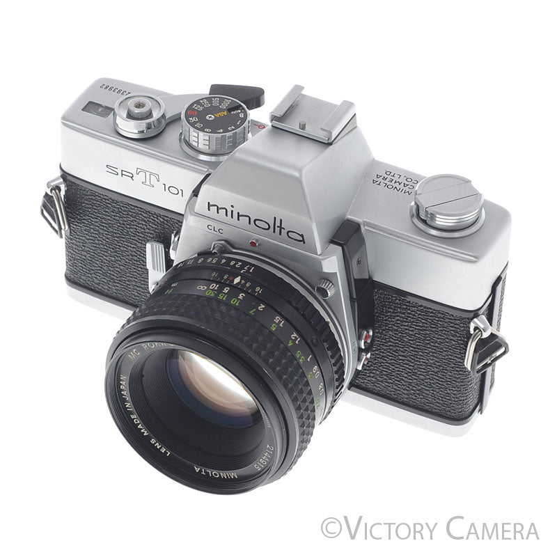Minolta SRT101 SRT 101 Chrome 35mm Camera with 50mm f1.7 Lens [EXC+] image 2