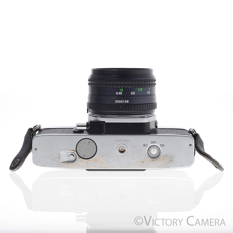 Minolta SRT 201 SRT201 Chrome 35mm Camera w/ 50mm f1.7 Lens [EXC-]
