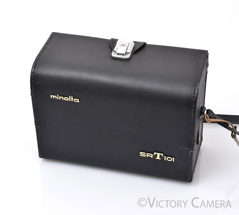 Minolta Black SRT101 Hard Leather Bag Carrying Case [EXC-] - Victory Camera