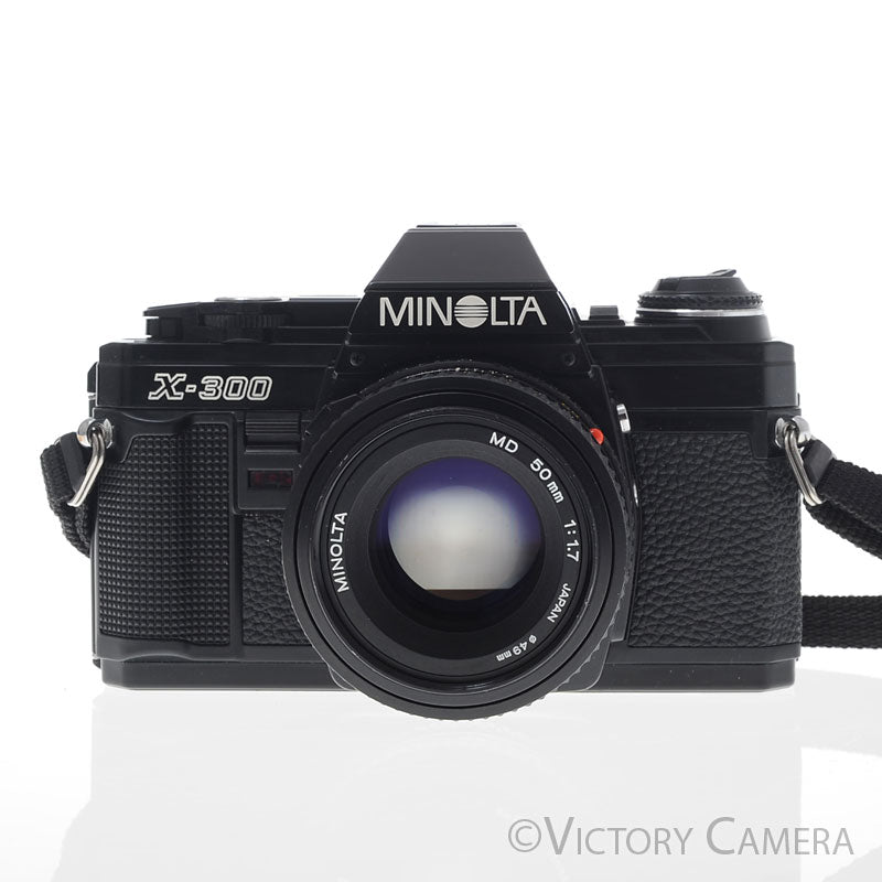 Minolta X-300 X300 Black 35mm SLR Film Camera w/ 50mm f1.7 Lens [EXC+] image 1