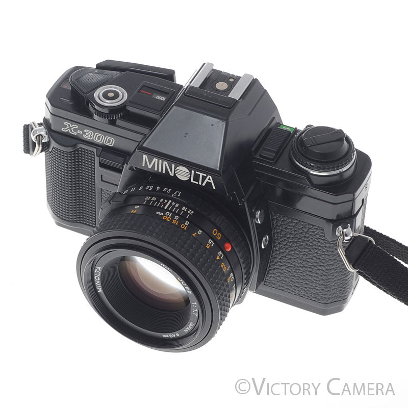 Minolta X-300 X300 Black 35mm SLR Film Camera w/ 50mm f1.7 Lens [EXC+] image 3
