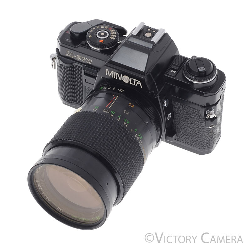 Minolta X-570 Black SLR Film Camera 28-80mm Zoom Lens -New Seals- [EXC] - Victory Camera