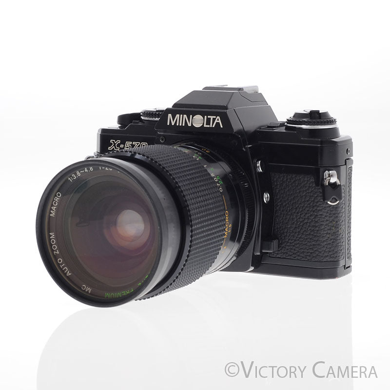 Minolta X-570 Black SLR Film Camera 28-80mm Zoom Lens -New Seals- [EXC] - Victory Camera